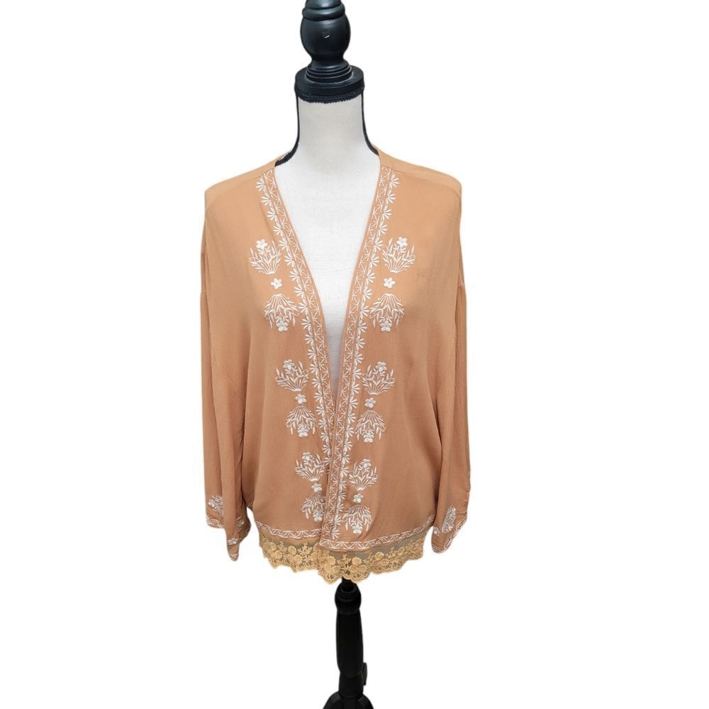 Sundance Boho Belle Embroidered Open Front Kaftan… - image 3